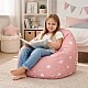 Παιδική πολυθρόνα-πουφ GINGER HOME Little Stars, 100% βαμβάκι, ροζ Barbaron με αστέρια, 55x44x55 εκ.