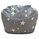 Παιδική πολυθρόνα-πουφ GINGER HOME Little Stars, 100% βαμβάκι, γκρι Barbaron με αστέρια, 55x44x55 εκ.
