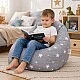 Παιδική πολυθρόνα-πουφ GINGER HOME Little Stars, 100% βαμβάκι, γκρι Barbaron με αστέρια, 55x44x55 εκ.