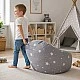 Παιδική πολυθρόνα-πουφ GINGER HOME Little Stars, 100% βαμβάκι, γκρι Barbaron με αστέρια, 55x44x55 εκ.