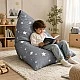 Παιδική Ξαπλώστρα Πουφ GINGER HOME Little Stars, 100% Βαμβάκι, Γκρι Barbaron με Αστέρια, 127x81x76 εκ.
