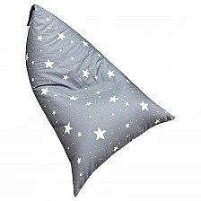 Παιδική Ξαπλώστρα Πουφ GINGER HOME Little Stars, 100% Βαμβάκι, Γκρι Barbaron με Αστέρια, 127x81x76 εκ.