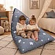 Παιδική Ξαπλώστρα Πουφ GINGER HOME Little Stars, 100% Βαμβάκι, Γκρι Barbaron με Αστέρια, 127x81x76 εκ.