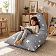 Παιδική Ξαπλώστρα Πουφ GINGER HOME Little Stars, 100% Βαμβάκι, Γκρι Barbaron με Αστέρια, 127x81x76 εκ.