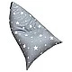Παιδική Ξαπλώστρα Πουφ GINGER HOME Little Stars, 100% Βαμβάκι, Γκρι Barbaron με Αστέρια, 127x81x76 εκ.