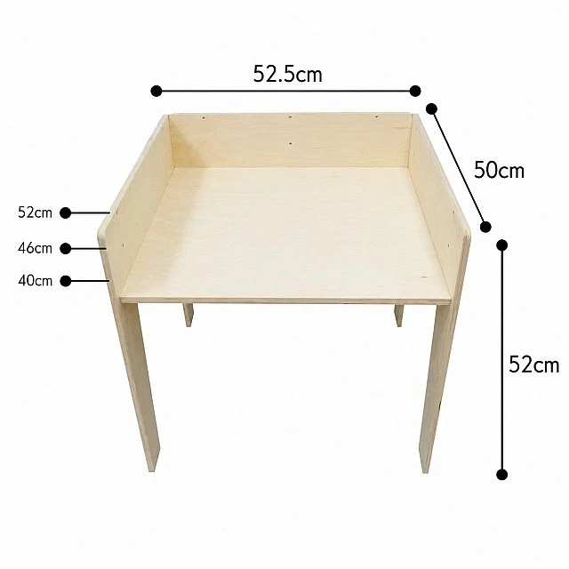 GINGER HOME Παιδικό Ξύλινο Γραφείο με Ρυθμιζόμενη Καρέκλα και Οργανωτή, Τραπέζι Σχεδίου Montessori, Εκπαιδευτικό Σετ για Παιδιά, Φυσικό Ξύλο, 77x50x52 εκ.