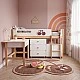 Παιδικό Κρεβάτι GINGER HOME CHERRY με Γραφείο, Συρταριέρα, Ντουλάπα και Σκελετό Στρώματος, 90x200 cm