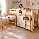 Παιδικό Κρεβάτι GINGER HOME CHERRY με Γραφείο, Συρταριέρα, Ντουλάπα και Σκελετό Στρώματος, 90x200 cm