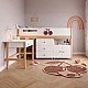Παιδικό Κρεβάτι GINGER HOME CHERRY με Γραφείο, Συρταριέρα, Ντουλάπα και Σκελετό Στρώματος, 90x200 cm