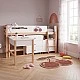 Παιδικό Κρεβάτι GINGER HOME CHERRY με Γραφείο, Συρταριέρα, Ντουλάπα και Σκελετό Στρώματος, 90x200 cm