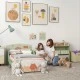Παιδικό κρεβάτι GINGER HOME, προστασία από πτώση, ξύλινο, τελάρο 70 x 140 cm, FOREST
