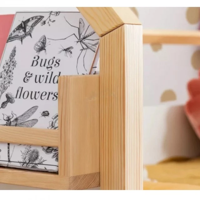 Παιδικό κρεβάτι σπιτάκι GINGER HOME, Montessori, διώροφο, τσουλήθρα, πίνακας, τελάρο 90 x 200 cm