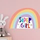 Σετ 2 αυτοκόλλητα SUPER GIRL για διακόσμηση παιδικού δωματίου, τοίχου, παραθύρου, επίπλων