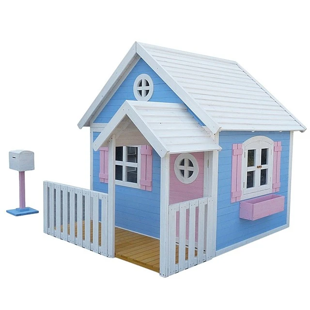 Μεγάλο Ξύλινο Παιδικό Σπίτι με Βεράντα GINGER HOME, 194x229x210 cm, για παιχνίδια και ψυχαγωγία εξωτερικού χώρου