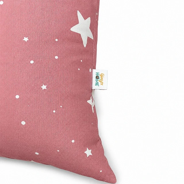 Παιδική Ξαπλώστρα Πουφ GINGER HOME Little Stars, 100% Βαμβάκι, Ροζ Barbaron με Αστέρια, 127x81x76 εκ.