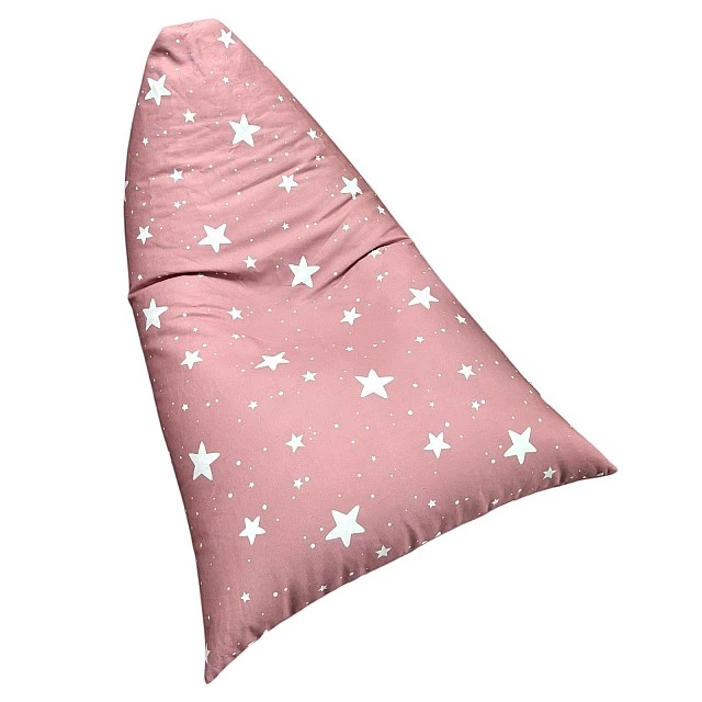 Παιδική Ξαπλώστρα Πουφ GINGER HOME Little Stars, 100% Βαμβάκι, Ροζ Barbaron με Αστέρια, 127x81x76 εκ.
