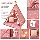 Παιδική Βαμβακερή Σκηνή GINGER HOME Little Stars, Tipi, Ροζ με Αστέρια, 100% Βαμβάκι, με Μαλακό Υπόθεμα με Γέμιση, Μαξιλάρι και Φωτάκια LED, 120x120x160 cm