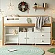 Σετ επίπλων παιδικού δωματίου GINGER HOME DINO με κρεβάτι σε συνδυασμό 90x200 cm, ντουλάπα, ντουλάπια, συρταριέρα, ράφια και σκελετό στρώματος, λευκό, πράσινο και φυσικό ξύλο