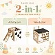 Σετ Montessori 2 σε 1 GINGER HOME, Παιδικό Τραπέζι με Καρέκλα και Κύβο Αναρρίχησης, Τραπέζι Ενεργού Παιχνιδιού, Φυσικό Ξύλο, 57x50x55 εκ.