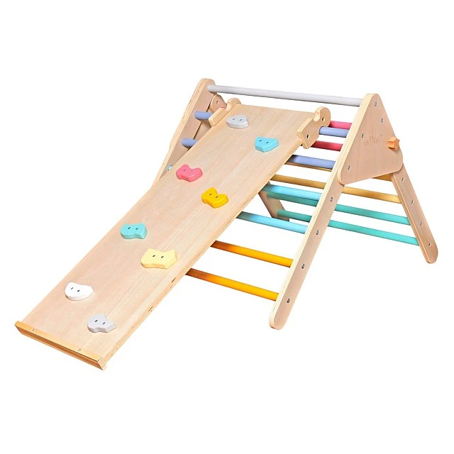 Πίклер Τρίγωνο GINGER HOME 2-σε-1 ξύλινη αναρριχητική και τσουλήθρα