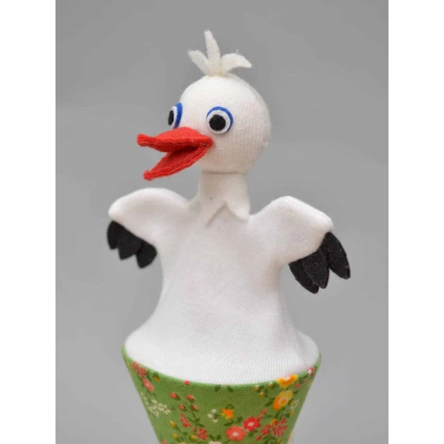 Κουκλοθέατρο με χωνάκι και ξύλινο ραβδί Stork 20 cm.