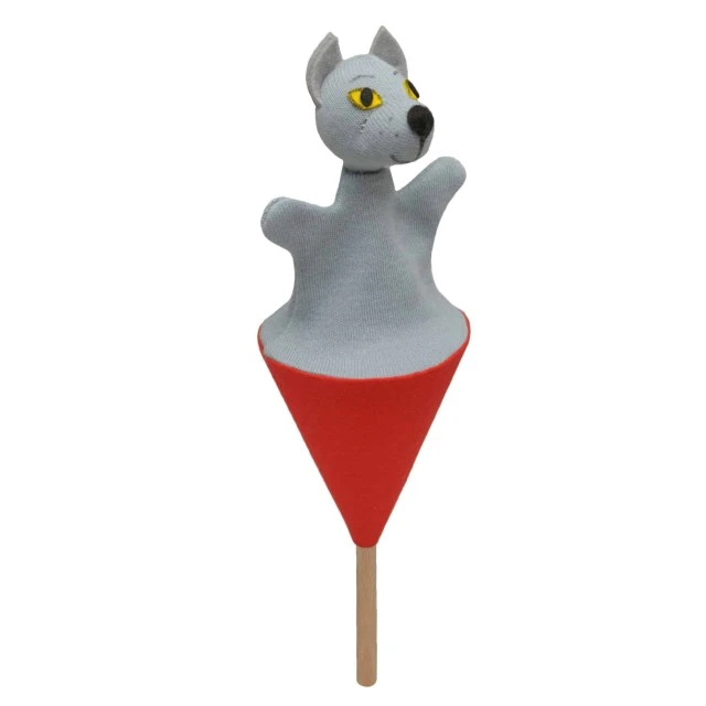 Κουκλοθέατρο με χωνάκι και ξύλινο ραβδί Wolf 20 cm.