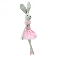 Κούκλα Wilberry Rag Bunny με ροζ φόρεμα 30 cm.
