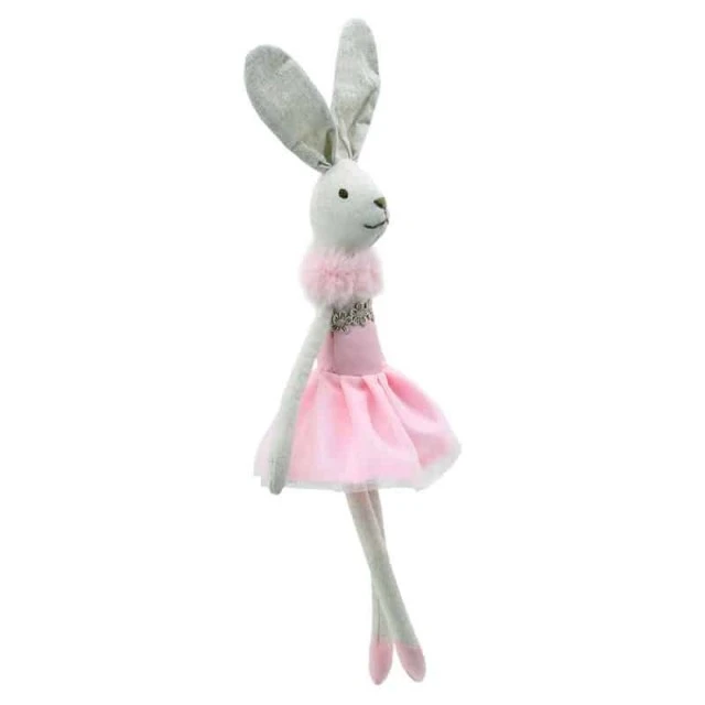 Κούκλα Wilberry Rag Bunny με ροζ φόρεμα 30 cm.