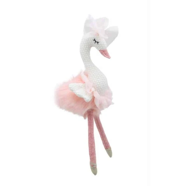 Κούκλα Wilberry Rag Swan σε ροζ χρώμα 30 cm.