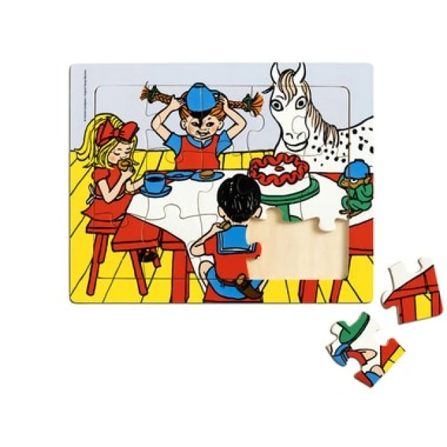 Ξύλινο παζλ με κορνίζα Pippi Longstocking 15 τεμαχίων