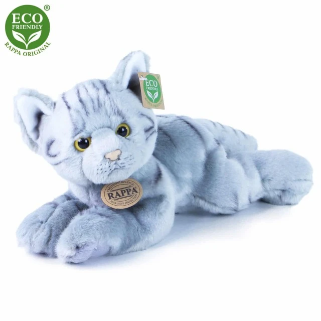 Λούτρινο γκρι Cat ξαπλωμένο 30 cm.