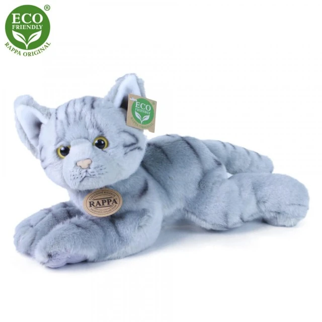 Λούτρινο γκρι Cat ξαπλωμένο 30 cm.