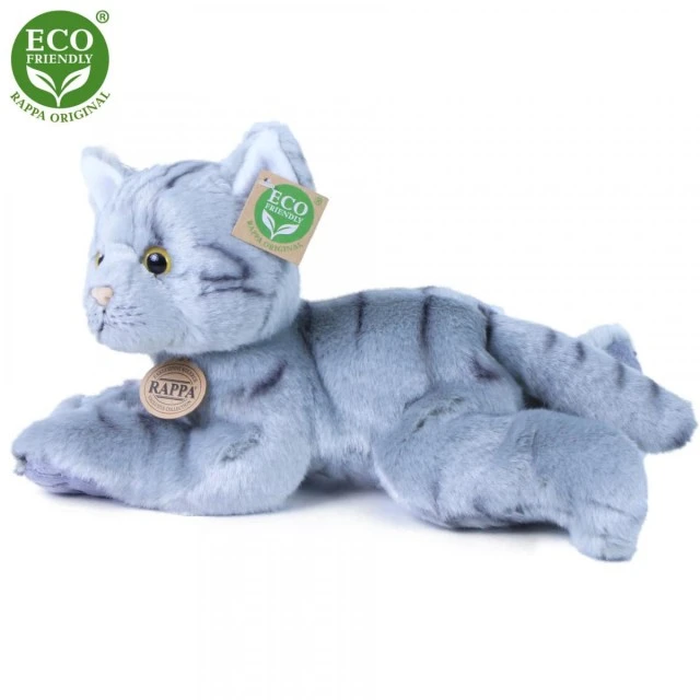 Λούτρινο γκρι Cat ξαπλωμένο 30 cm.