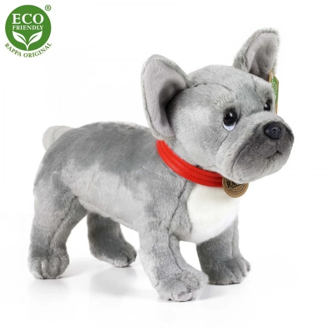 Λούτρινο Dog French Bulldog γκρι όρθιο 30 cm.