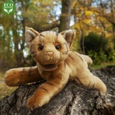 Λούτρινη γάτα ξαπλωμένη 30 cm.