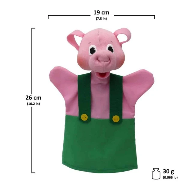Μαριονέτα για θέατρο Piggy green 26 cm.