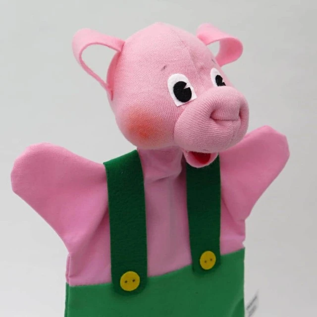 Μαριονέτα για θέατρο Piggy green 26 cm.