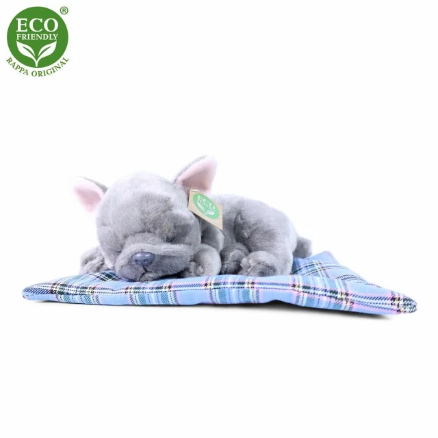 Λούτρινο Dog Grey French Bulldog που κοιμάται σε χαλί 23 cm.