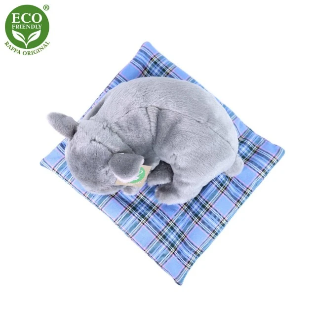 Λούτρινο Dog Grey French Bulldog που κοιμάται σε χαλί 23 cm.