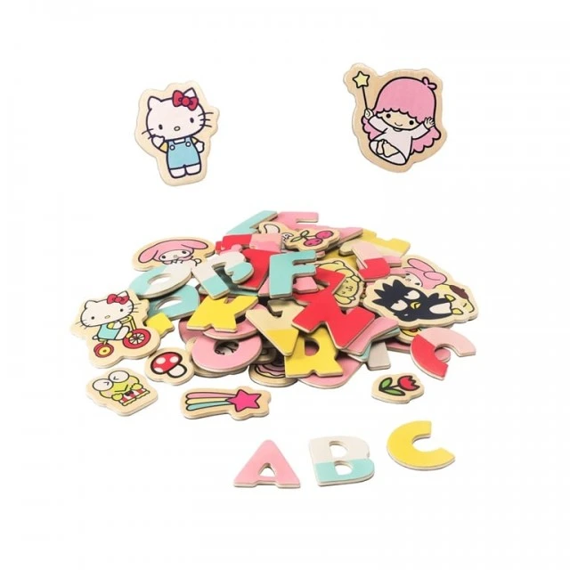 Σετ ξύλινα μαγνητικά γράμματα και ειδώλια Hello Kitty 75 τεμαχίων