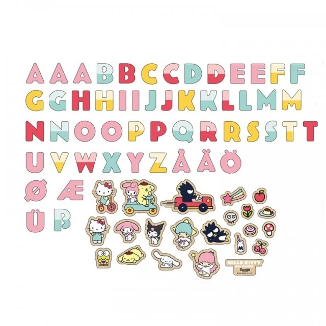 Σετ ξύλινα μαγνητικά γράμματα και ειδώλια Hello Kitty 75 τεμαχίων