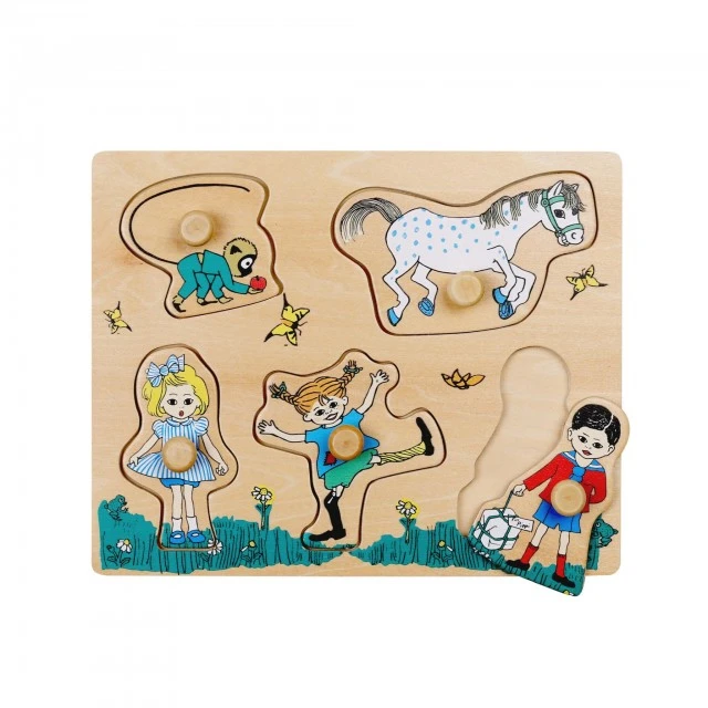 Η Pippi and friends μωρό ξύλινο παζλ με χερούλια