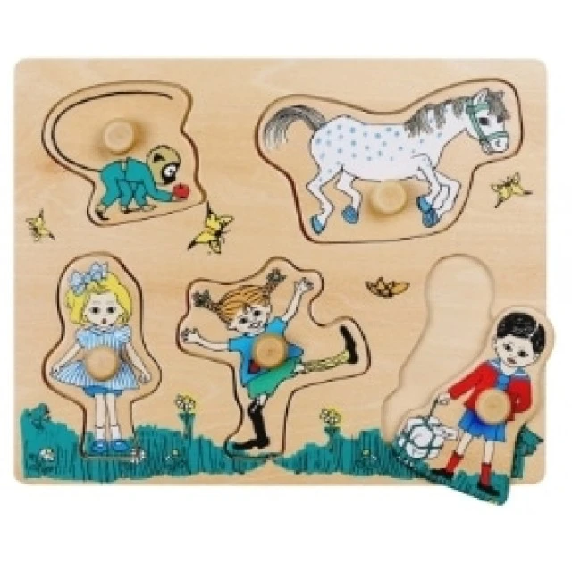 Η Pippi and friends μωρό ξύλινο παζλ με χερούλια