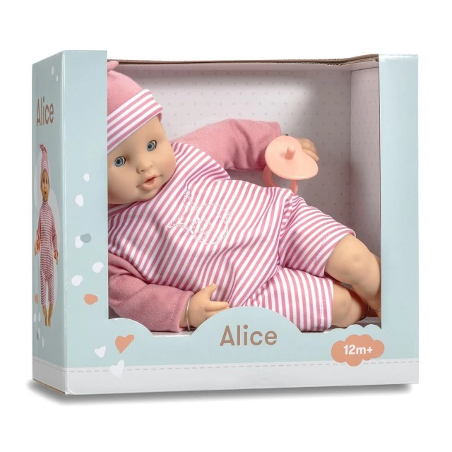 Κούκλα Baby Alice με πιπίλα 30 cm σε κουτί