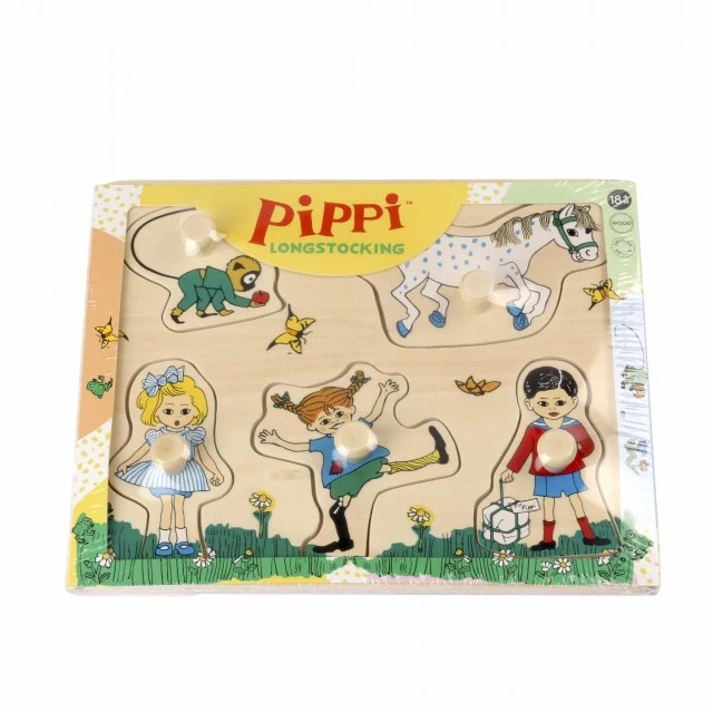 Η Pippi and friends μωρό ξύλινο παζλ με χερούλια