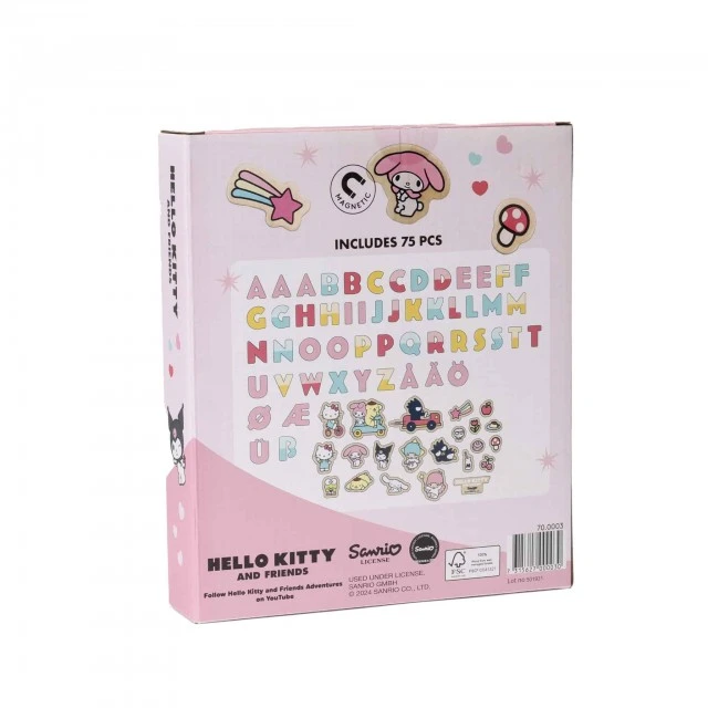 Σετ ξύλινα μαγνητικά γράμματα και ειδώλια Hello Kitty 75 τεμαχίων