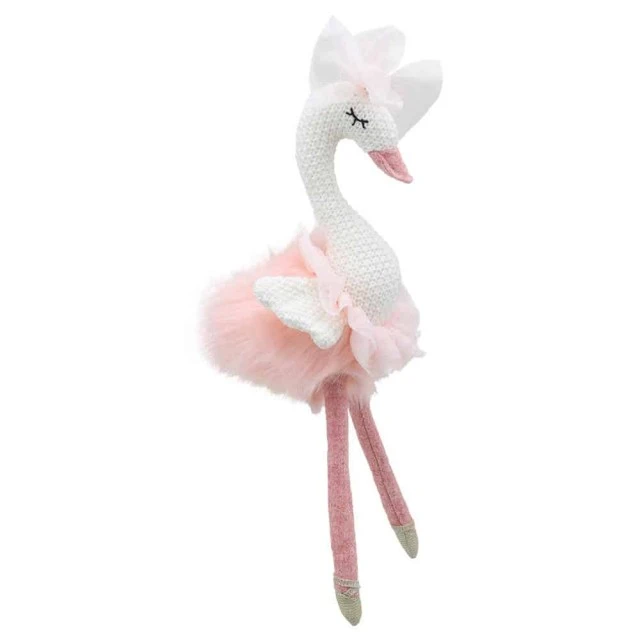 Κούκλα Wilberry Rag Swan σε ροζ χρώμα 30 cm.