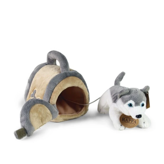 Λούτρινο Husky Dog με σκυλόσπιτο