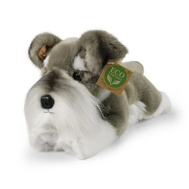 Οικολογικό λούτρινο παιχνίδι σκύλος Σνάουτσερ ξαπλωμένος 28 εκ.