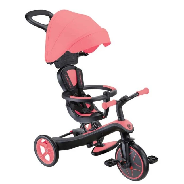 Τρίκυκλο GLOBBER EXPLORER 4 σε 1 με τέντα - ροζ